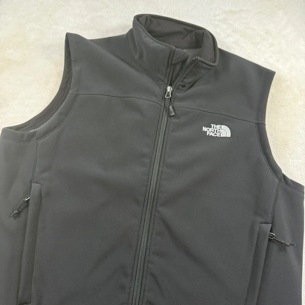 The North Face Mens Apex Bionic Softshell Vest Black Large Full Zip Fleece Lined